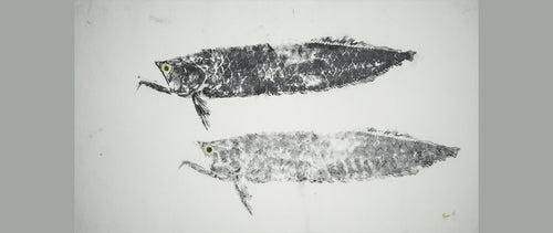 Gyotaku Fish Print 067 - Arowana (31 x 17.5 in.)