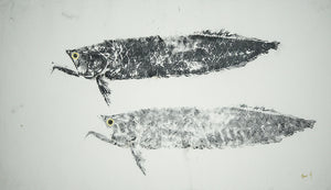 Gyotaku Fish Print 067 - Arowana (31 x 17.5 in.)